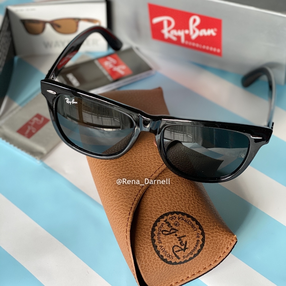 RayBan Wayfarer RB2140 Black New - Picture 10 of 16